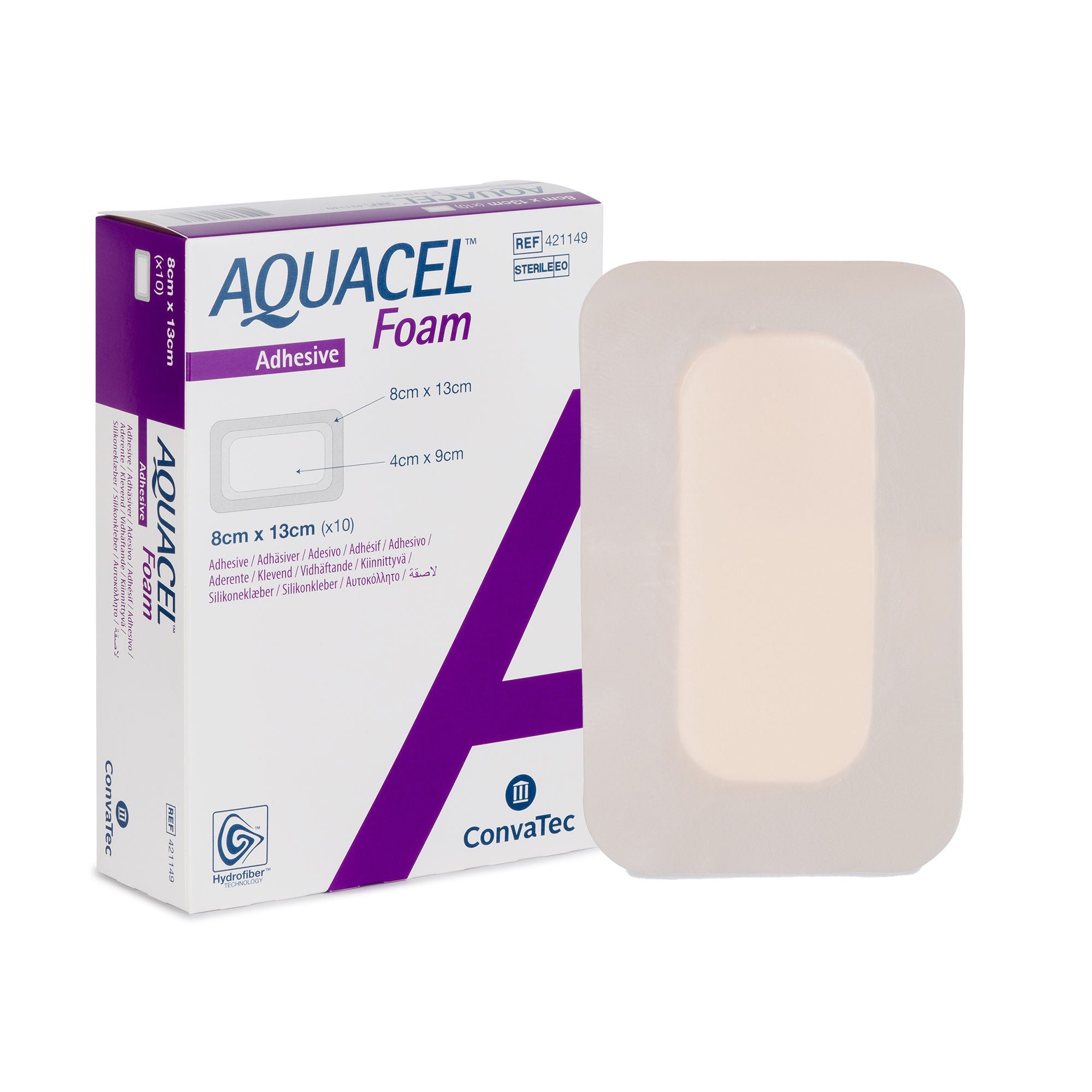 Aquacel® Silicone Adhesive with Border Silicone Foam Dressing, 3 x 5 Inch