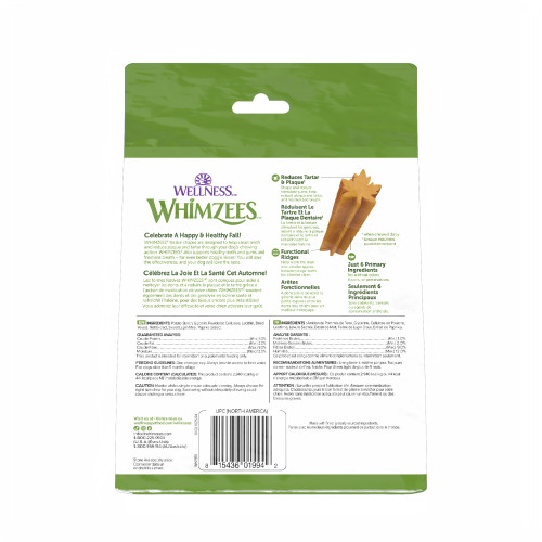 WHIMZEES Fall Shapes back packaging
