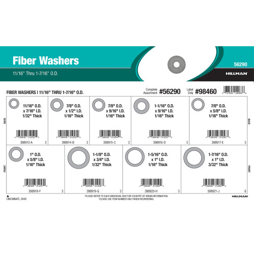 Fiber Washers Assortment (11/16