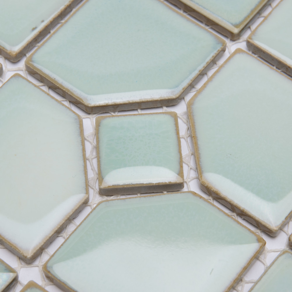 Hudson Oxford Mint Green 11-3/8 in. x 11-3/8 in. Porcelain Mosaic Tile