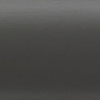 Dark gray, horizontally brushed metal panel; exhibiting a subtle horizontal grain and soft top-to-bottom light gradient; lying flat as a neutral, evenly lit backdrop with minimal texture.