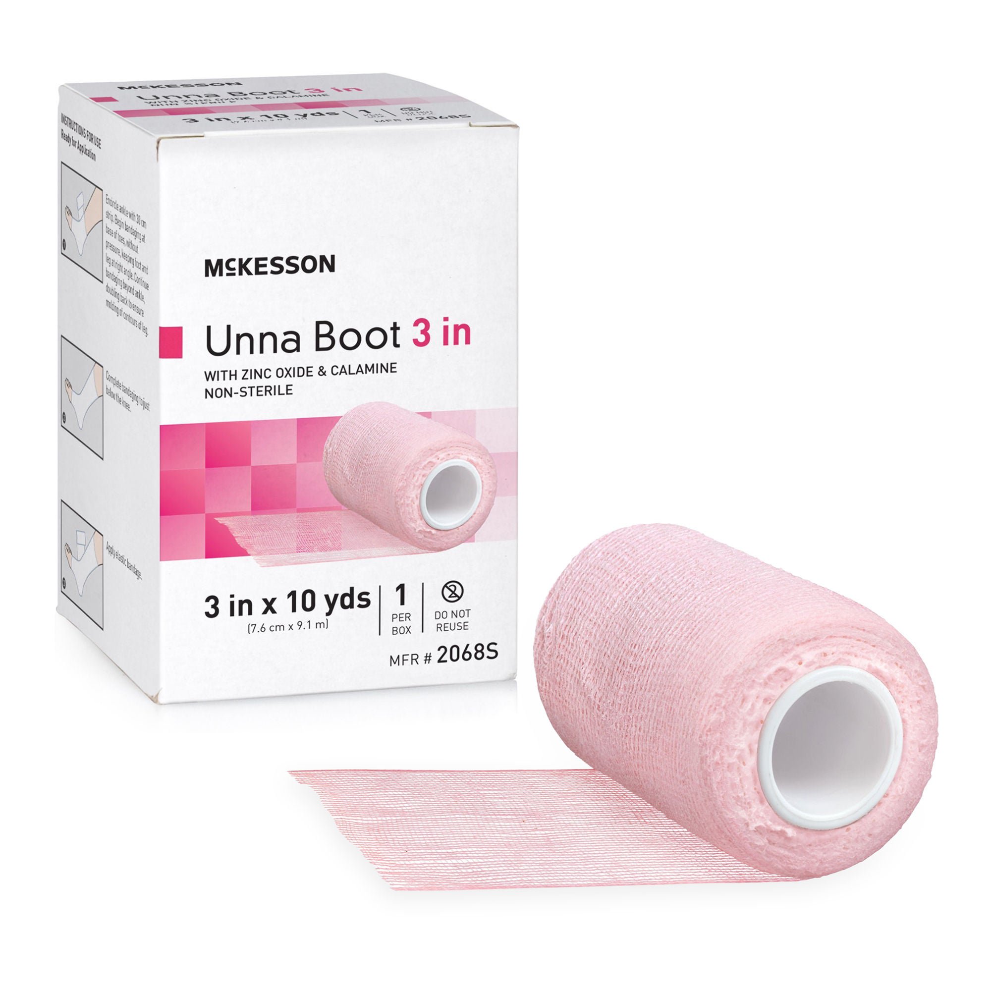 McKesson Zinc Oxide / Calamine Unna Boot, 3 Inch x 10 Yard