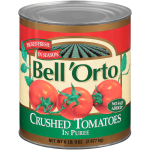 BELL ORTO No Salt Added Crushed Tomato in Puree, 105 oz. Can (Pack of 6) image