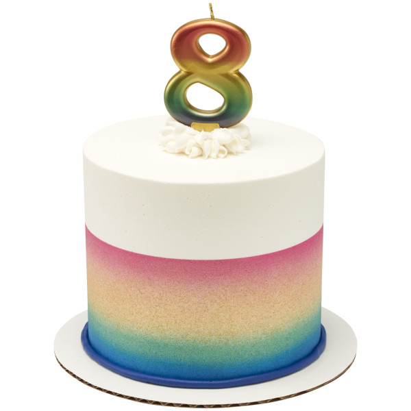 8 Metallic Numeral Candles