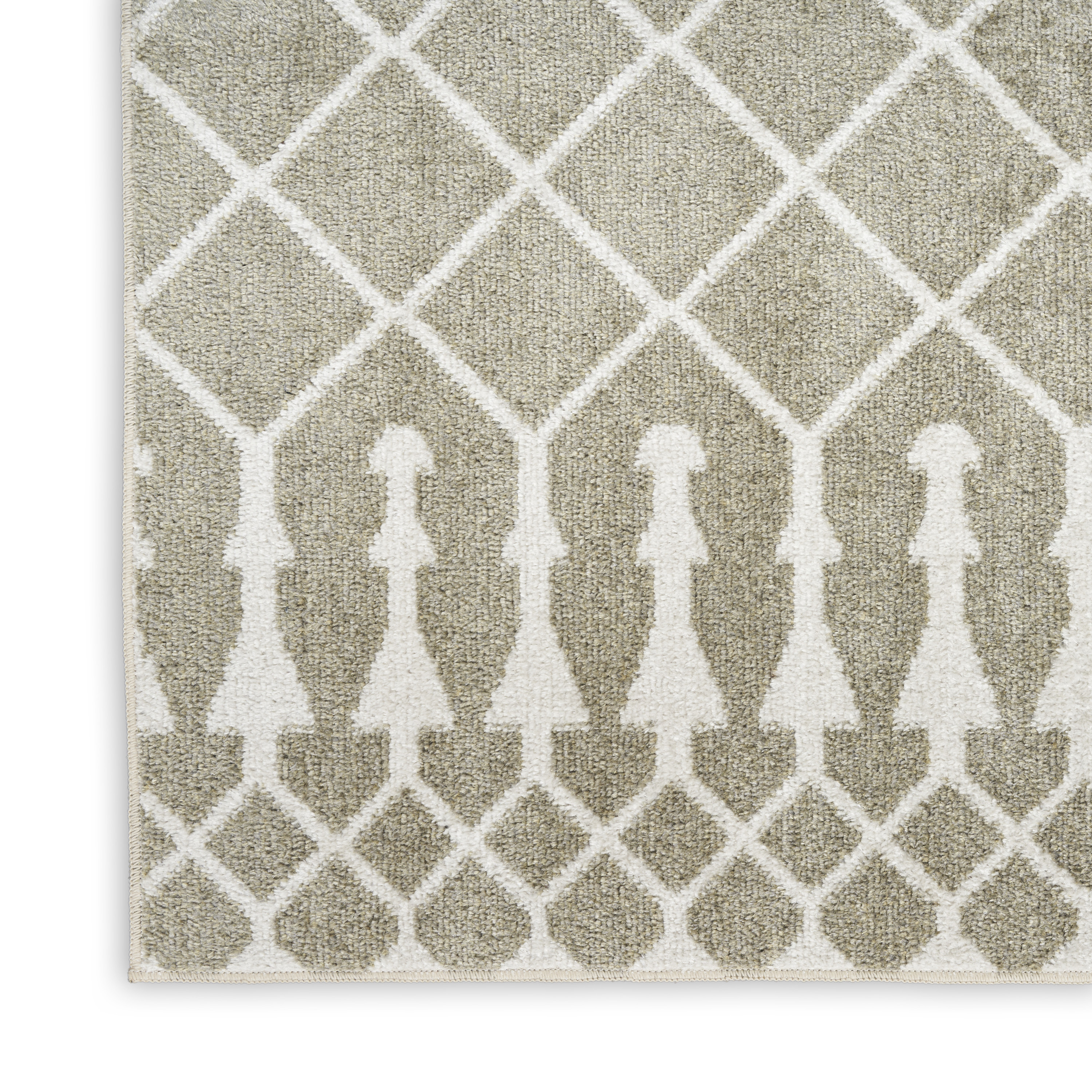 Nourison Astra Machine Washable 2' x 6' Sage Bohemian Indoor Rug