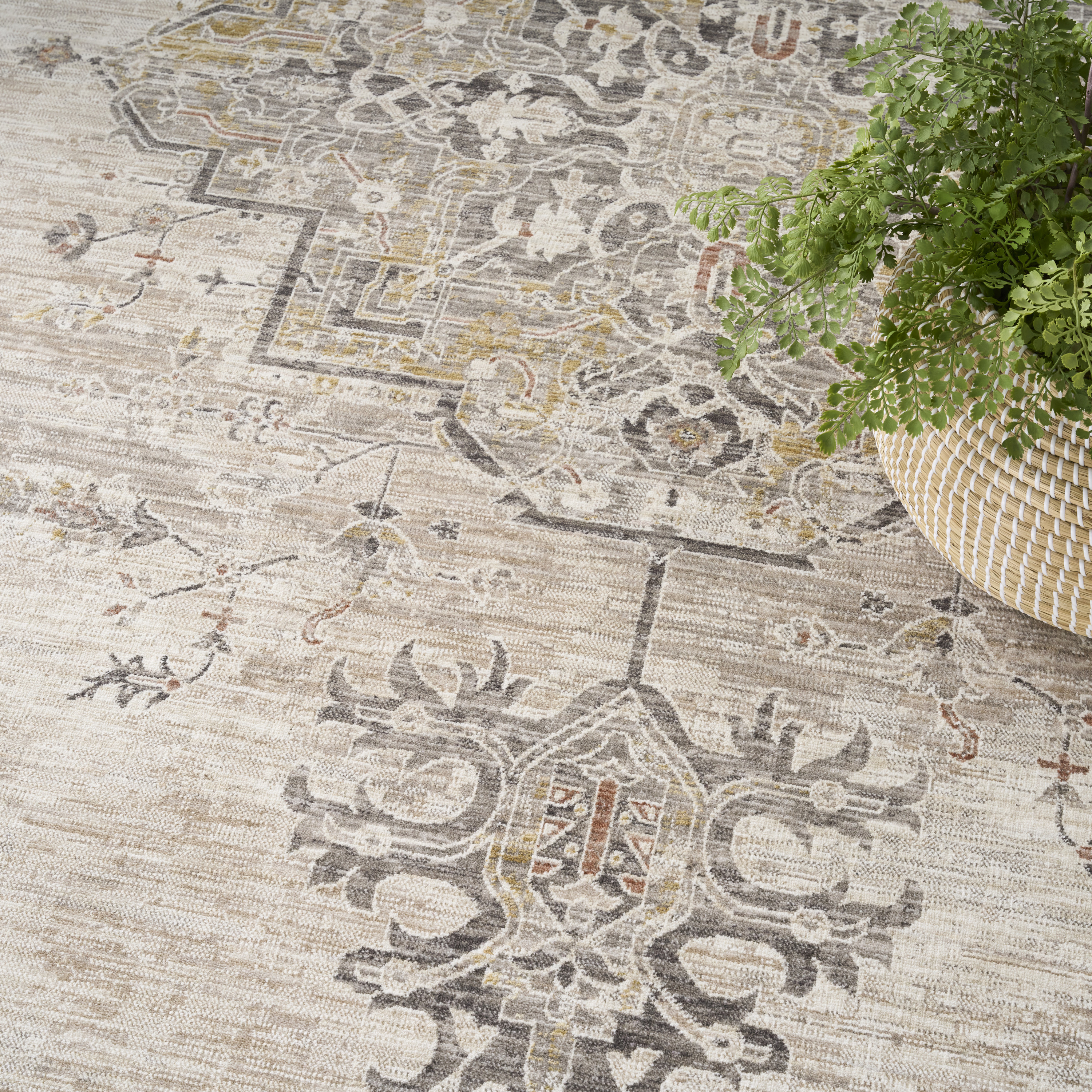 Nourison Antique Fusion 8' x 10' Ivory Charcoal Vintage Indoor Rug