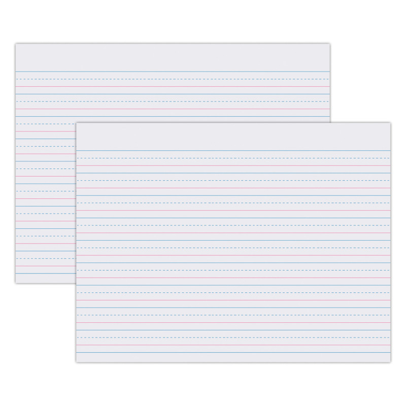 Sulphite Handwriting Paper, Dotted Midline, Grade 2, 1/2" x 1/4" x 1/4" Ruled Long, 10-1/2" x 8", , 500 Sheets Per Pack, 2 Packs