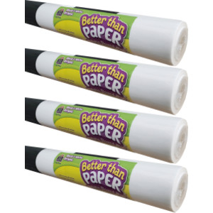 Better Than Paper® Bulletin Board Roll, 4' x 12', Black & White Stripes, Pack of 4
