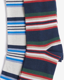 Summer Stripe 2 Pack Socks Navy Mix