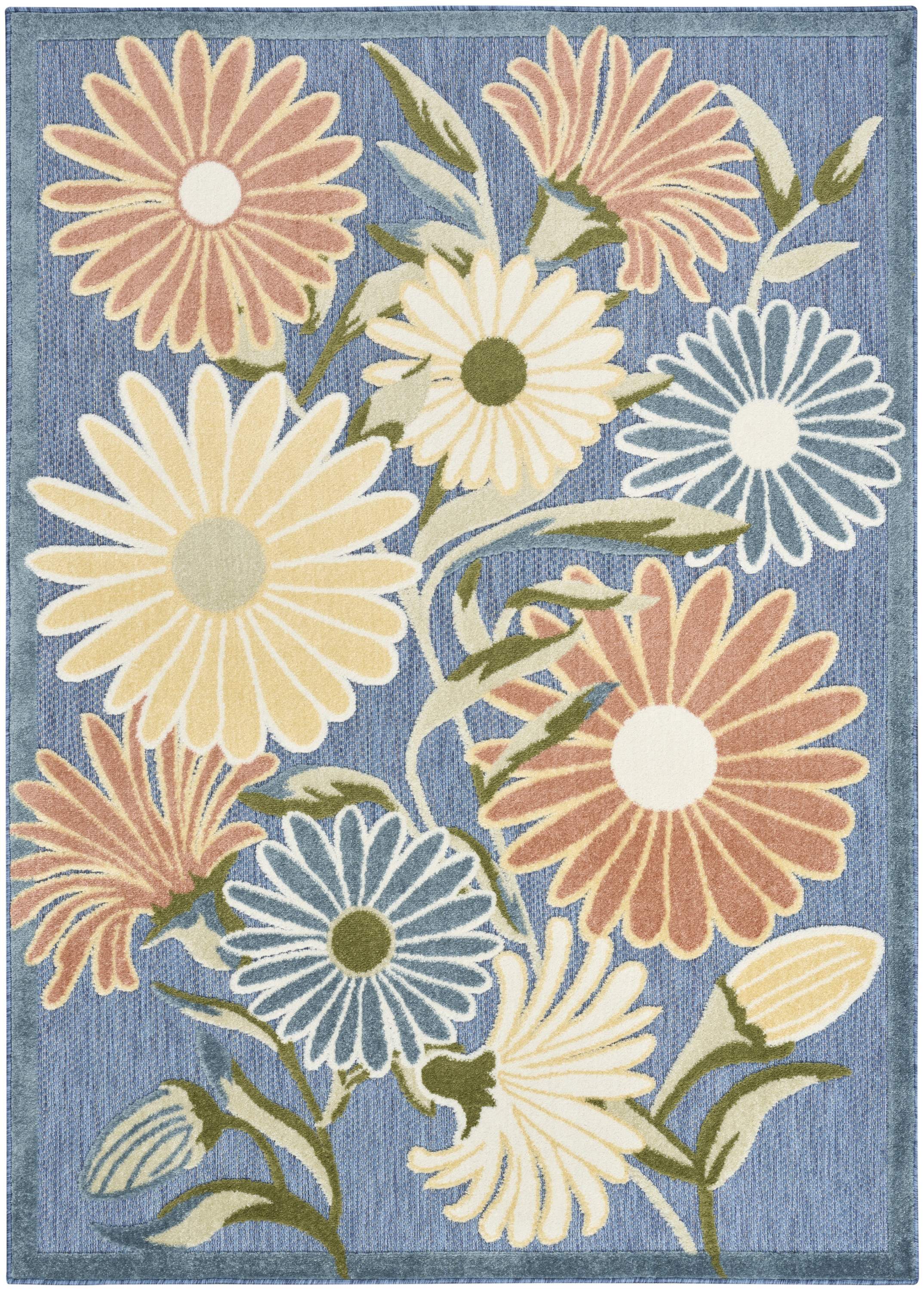 Nourison Aloha 7'10" x 10'6" Blue Sage Outdoor Rug
