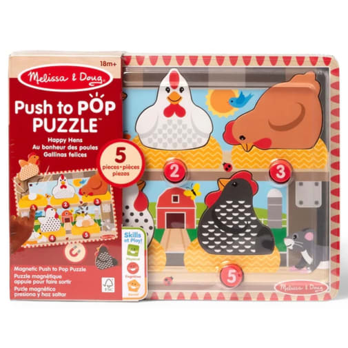 Happy Hens Push to Pop Puzzle