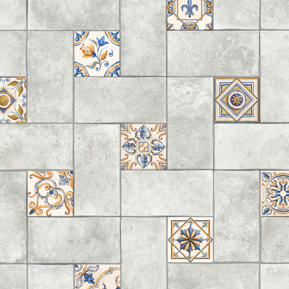 Toscana Spirale Pienza with Giotto Deco 15-7/8 in. x 23-3/4 in. Porcelain Floor and Wall Tile