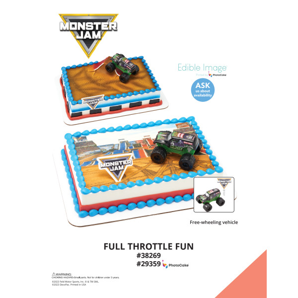 Monster Jam® Full Throttle Fun The Magic of Cakes® PhotoCake® Enhanced Background and Icing Page