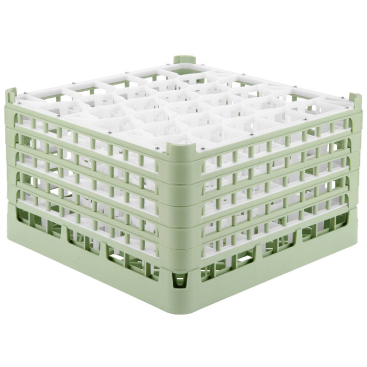 Signature Lemon Drop™ 30 compartment rack with xxx-tall-plus height in Light Green and top extender in Light Green