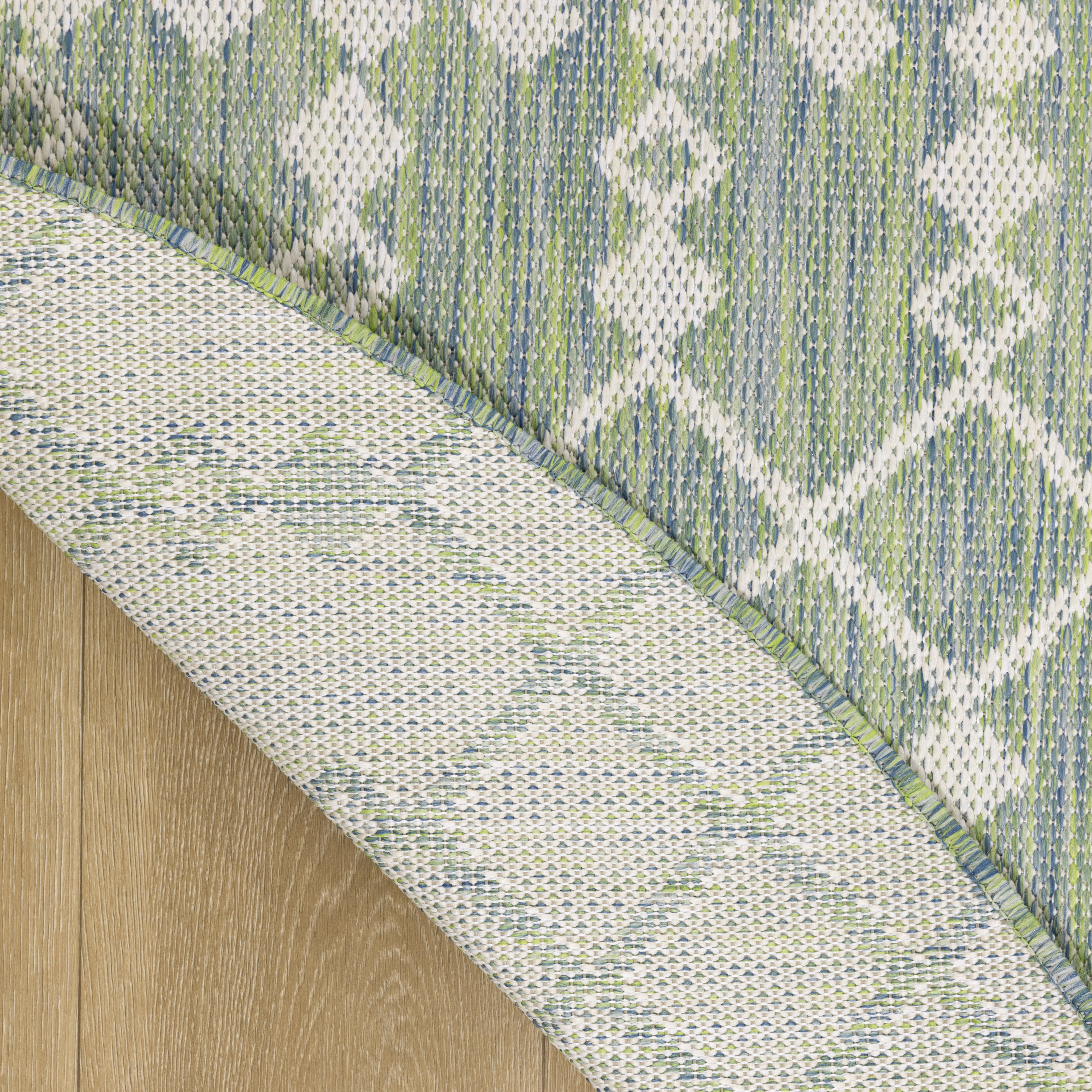 Nourison Positano 6' x Round Blue Green Modern Rug