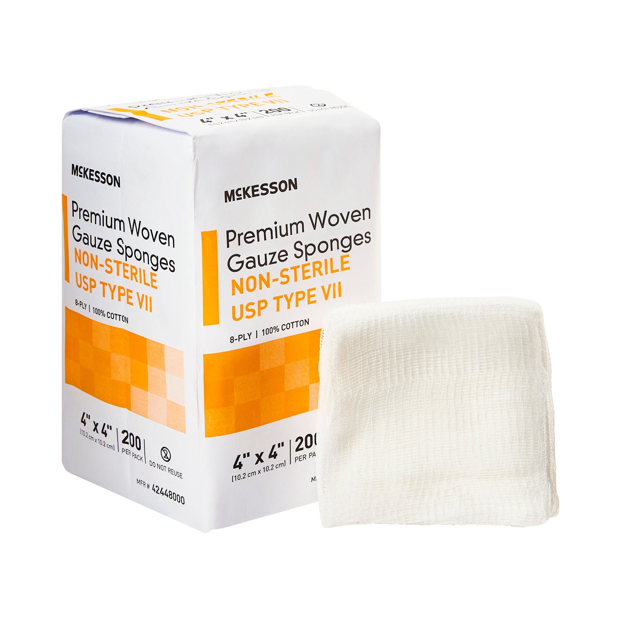 McKesson USP Type VII Gauze Sponge, 4 x 4 Inch, Eight-Ply