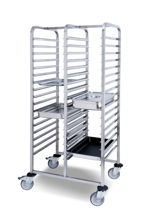 Chariot Double 17 X 2 Glissières Pour Bacs GN 1/1