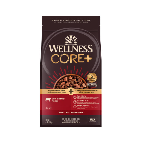 Wellness CORE+  Beef & Barley Recipe Front packaging
