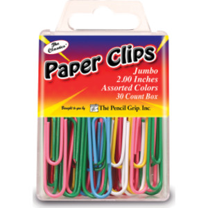 The Classics Paper Clips, 2", Assorted Colors, Pack of 30