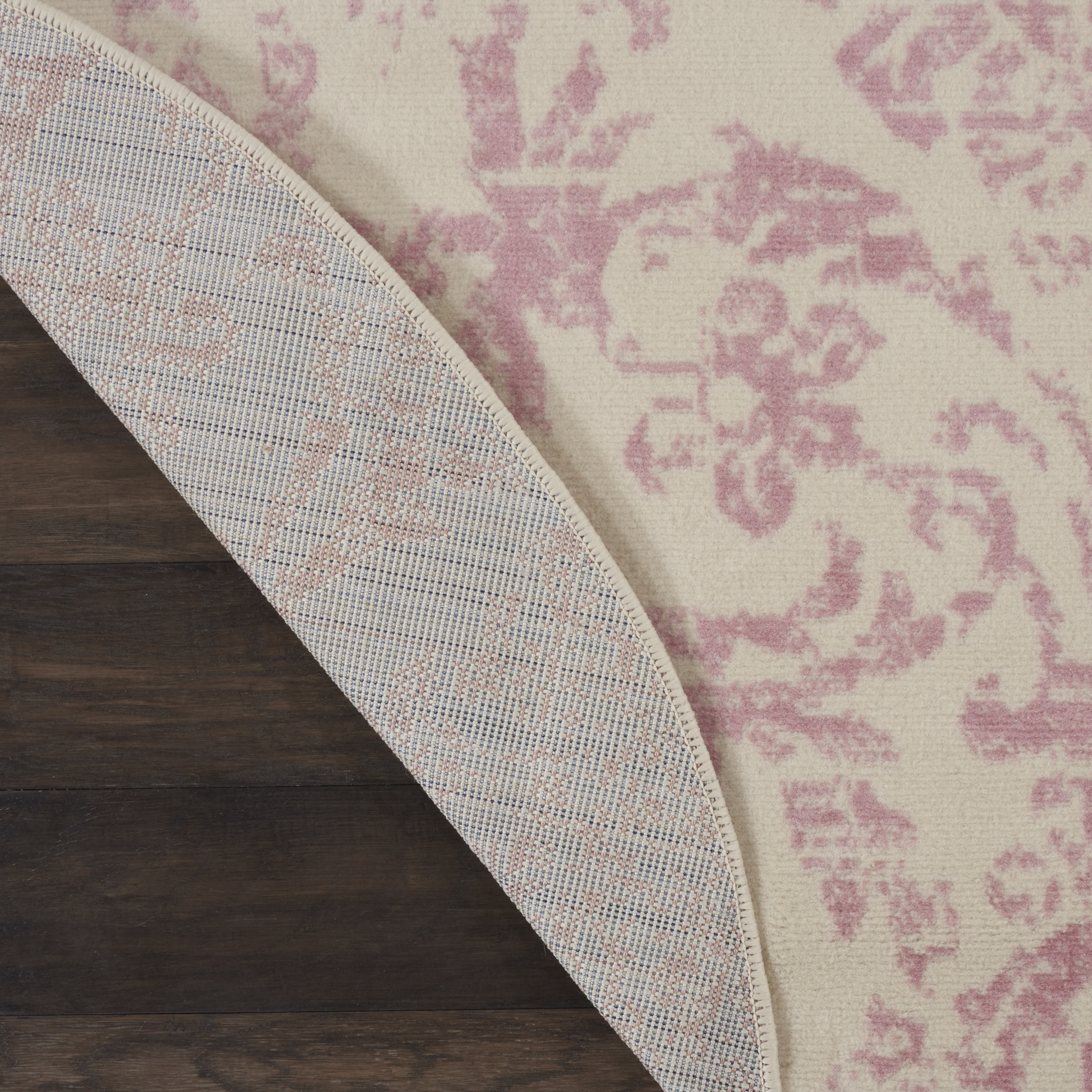 Nourison Jubilant 8' x Round Ivory Pink Vintage Indoor Rug