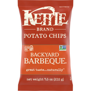 Kettle Brand Backyard Barbeque Kettle Potato Chips, Gluten-Free, Non-GMO, 7.5 oz Bag