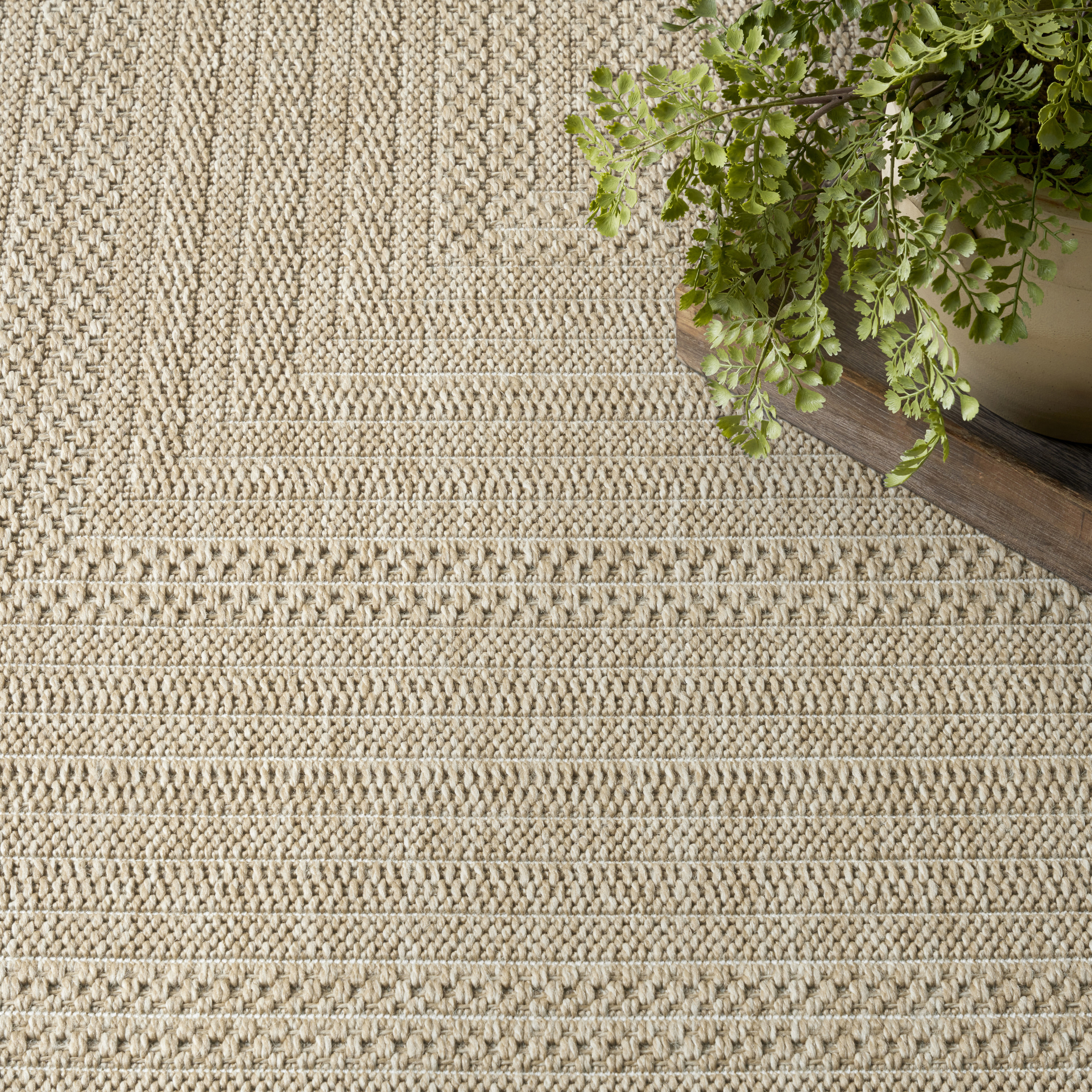 Nourison Tulum 9' x 12' Taupe Ivory Outdoor Rug