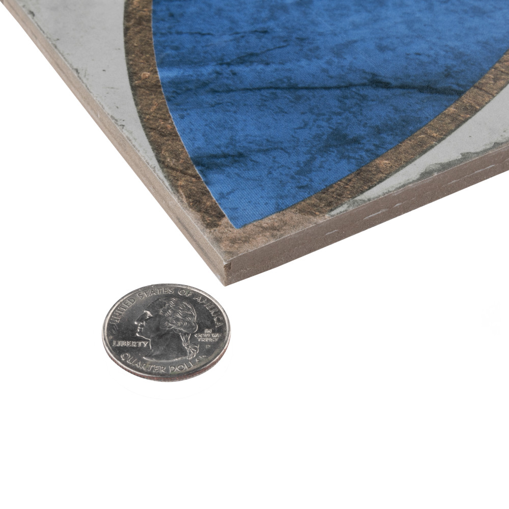 Renaissance Deco Indigo Mandorla 7-7/8 in. x 7-7/8 in. Porcelain Floor and Wall Tile