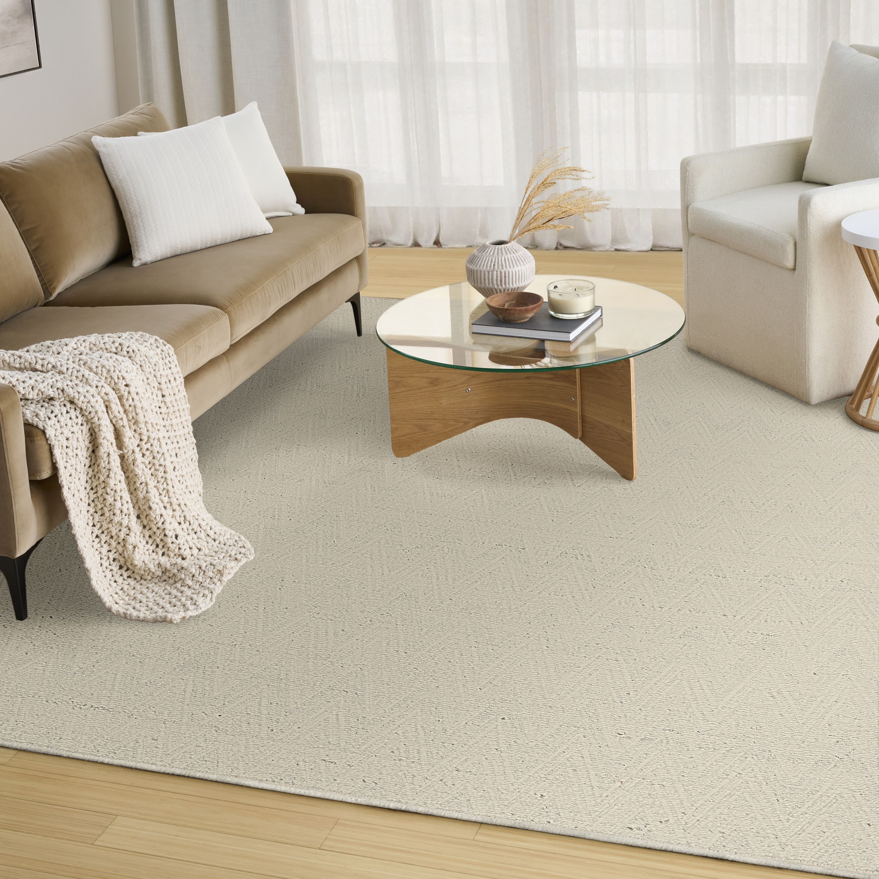 DKNY Pure Purl 7'9" x 9'9" Ivory Modern Indoor Rug