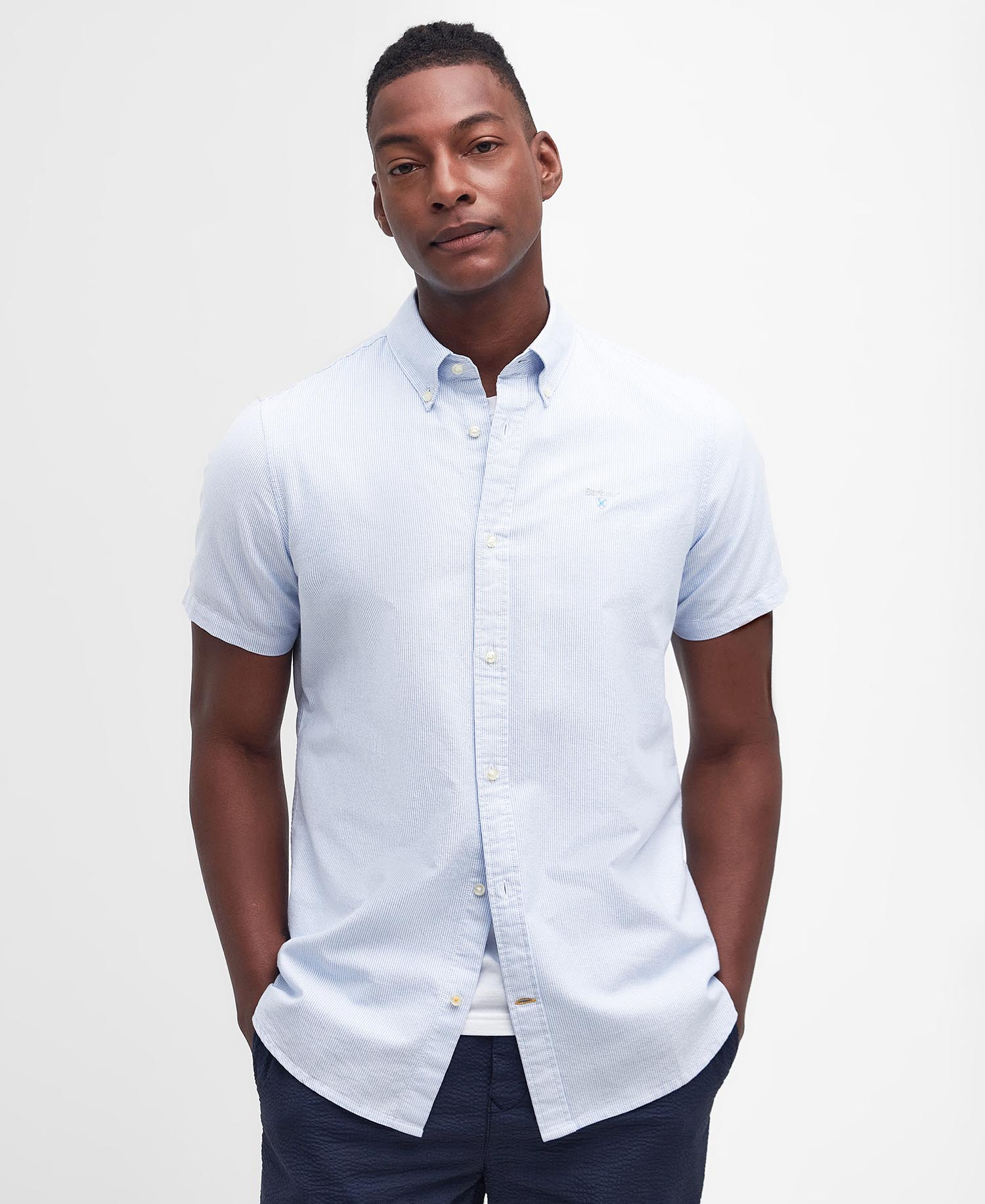 Camicia leggermente aderente Oxtown con motivo a righe image number 0