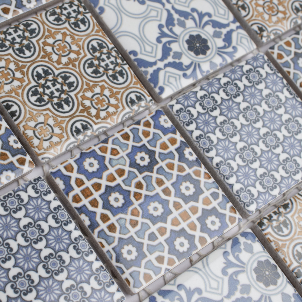 Classico 2″ Square Mix 11-3/4 in. x 11-3/4 in. Porcelain Mosaic Tile