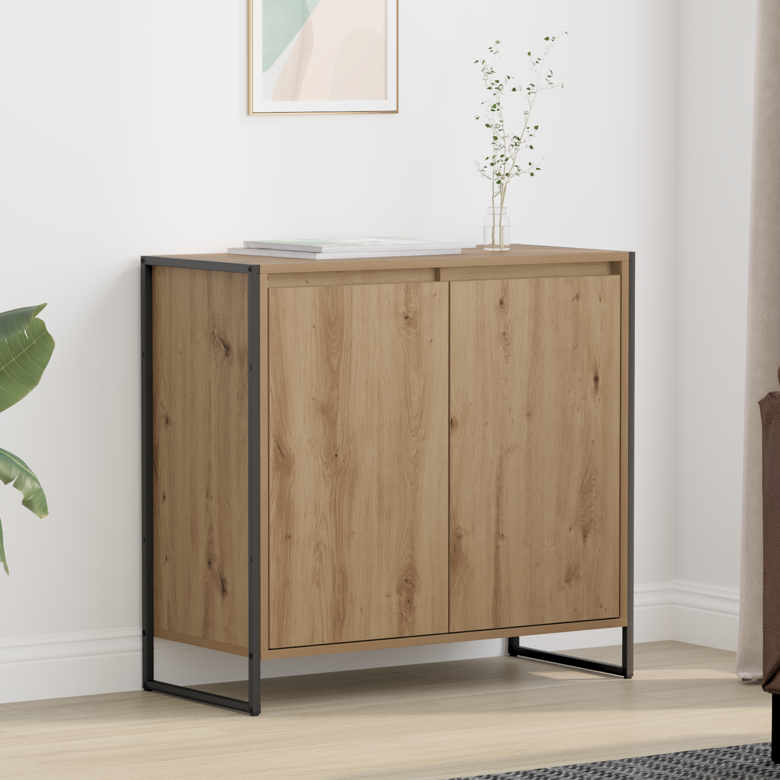 vidaXL Seitenschrank Kunsthandwerk Eiche 79 x 36 x 75 cm Holzwerkstoff – Bild 3