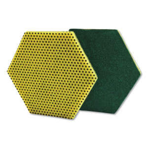 3M, Scouring Pad, Synthetic Fiber, Hexagon, 5.75"x5"