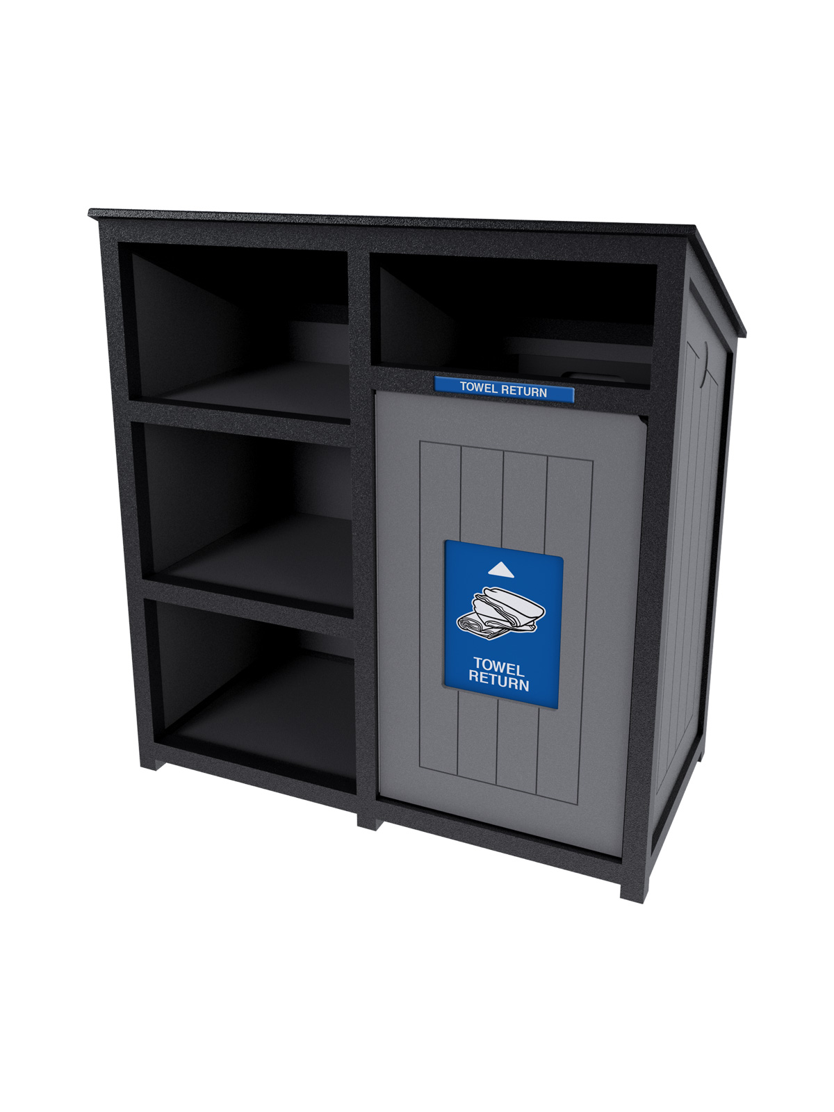 AURA – Single – Unit – Towel Valet – Towel Return – Full – Black-Grey