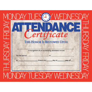Attendance Certificate, 8.5" x 11", Pack of 30