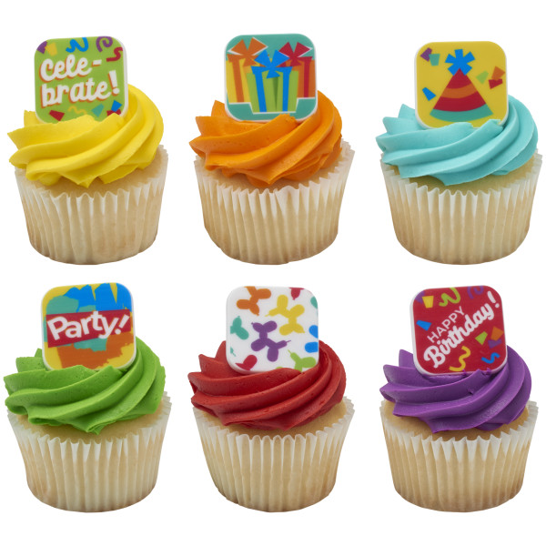 Cheerful Party Cupcake Rings