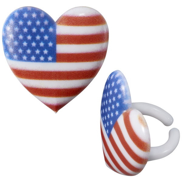 I Love the USA Cupcake Rings