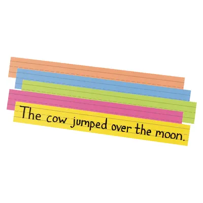 Pacon Sentence Strips, 5 Assorted Super Bright Colors, 1-1/2 in ruled 3