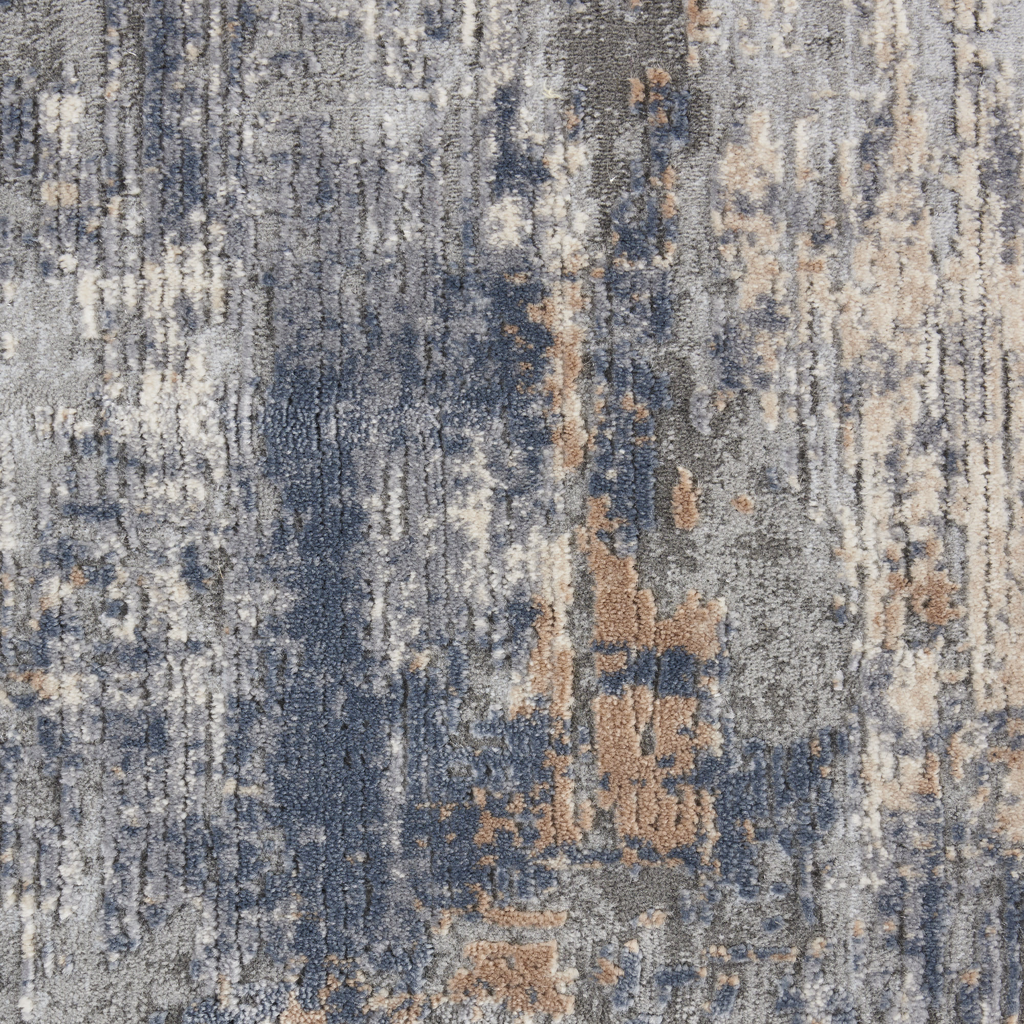 Nourison Rustic Textures 5'3" x Round Grey Beige Modern Indoor Rug