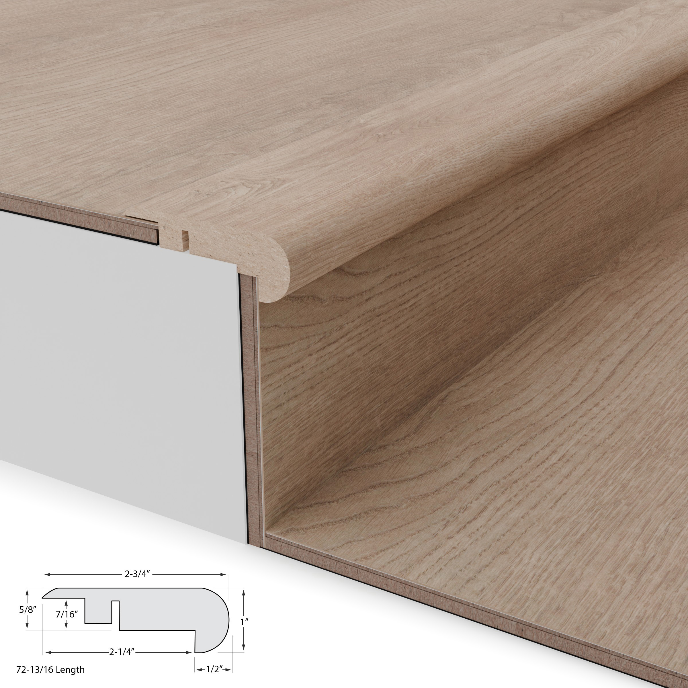 Del Mar Drift Stair Nosing Overlap 12mm view 3