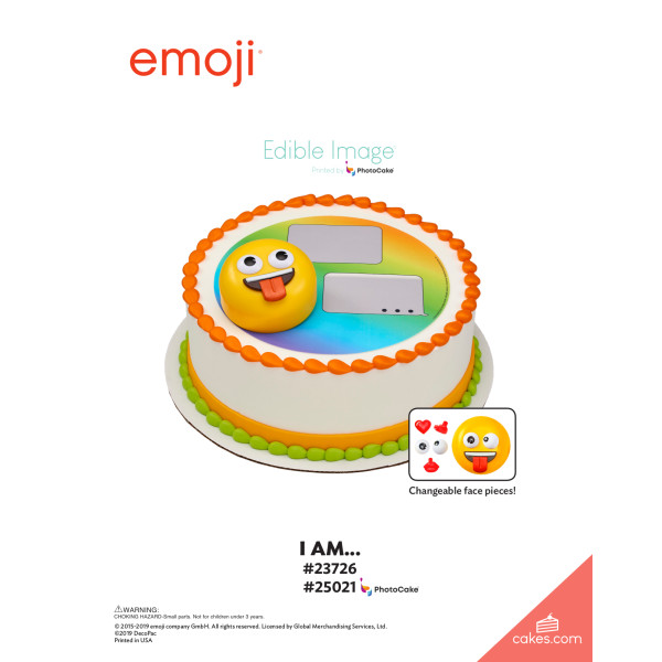 emoji™ I Am... The Magic of Cakes® PhotoCake® Enhanced Round Background Page