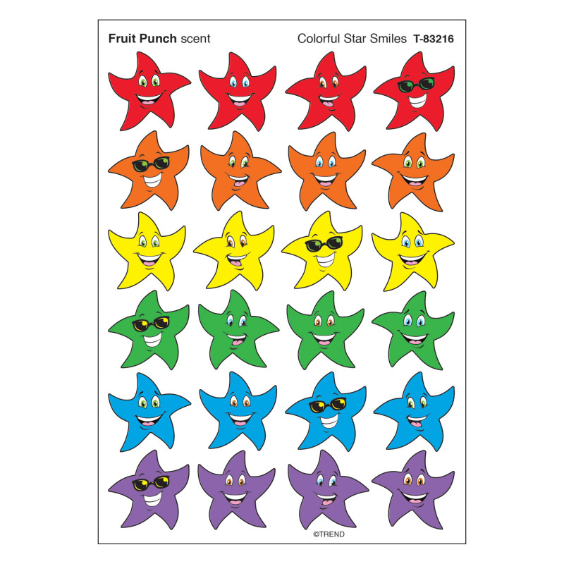 Colorful Star Smiles/Fruit Punch Stinky Stickers®, 96 ct.