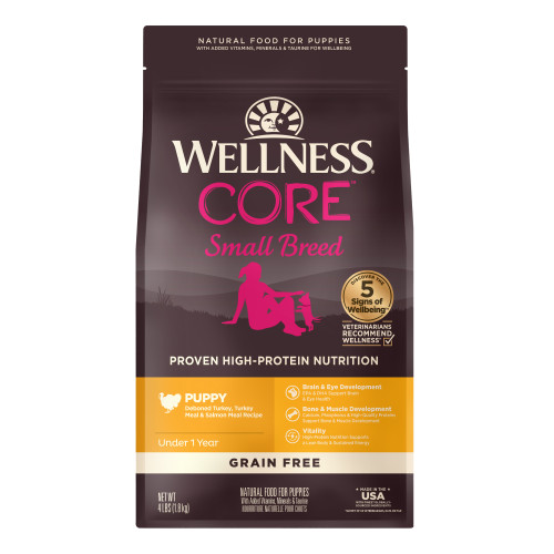 Wellness CORE  Small Breed Puppy Turkey & Salmon Recipe Front packaging