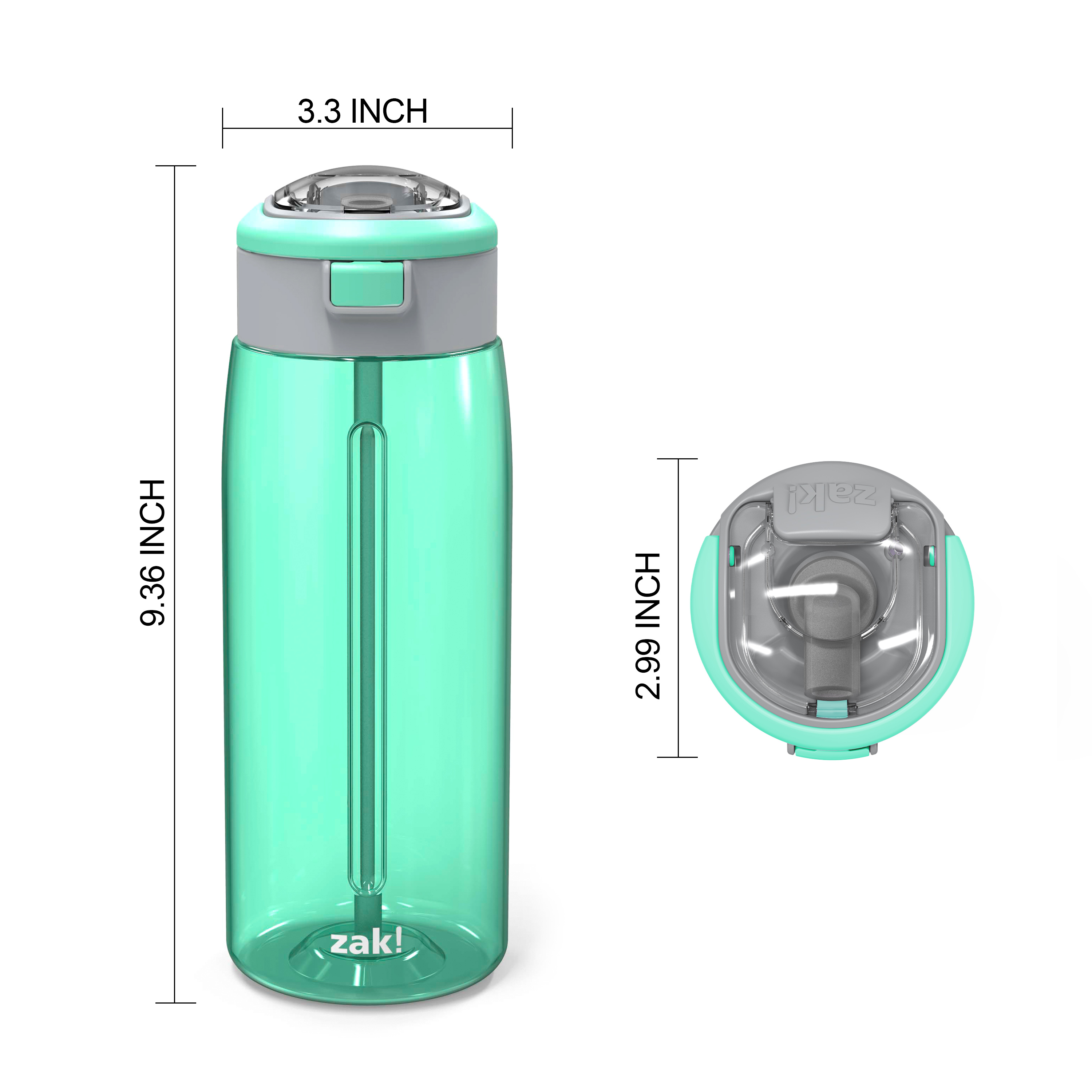Genesis 32 ounce Reusable Plastic Water Bottle with Interchangeable Spouts, Neo Mint slideshow image 13