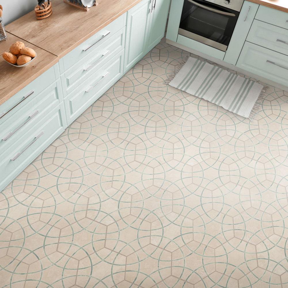 Bari Hex Travertino Jungle 11-1/4 in. x 13 in. Porcelain Floor and Wall Tile
