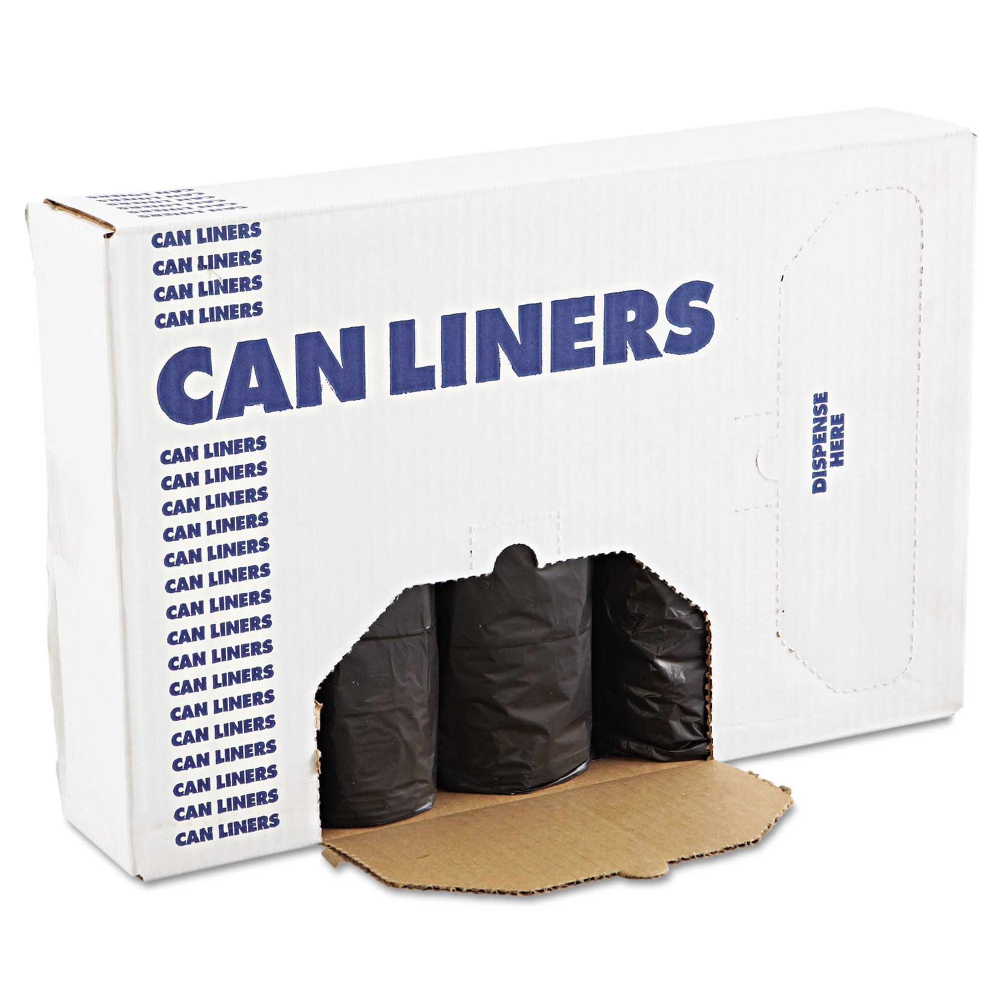 Trash Bag Boardwalk® 60 gal. 0.65 mil 38 X 58 Inch Black Heavy Duty Star Seal Bottom Coreless Roll