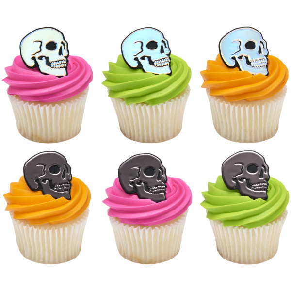 Metallic Skull Cupcake Rings
