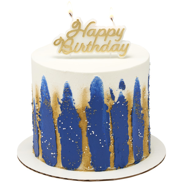 Happy Birthday Gold Shaped Candles