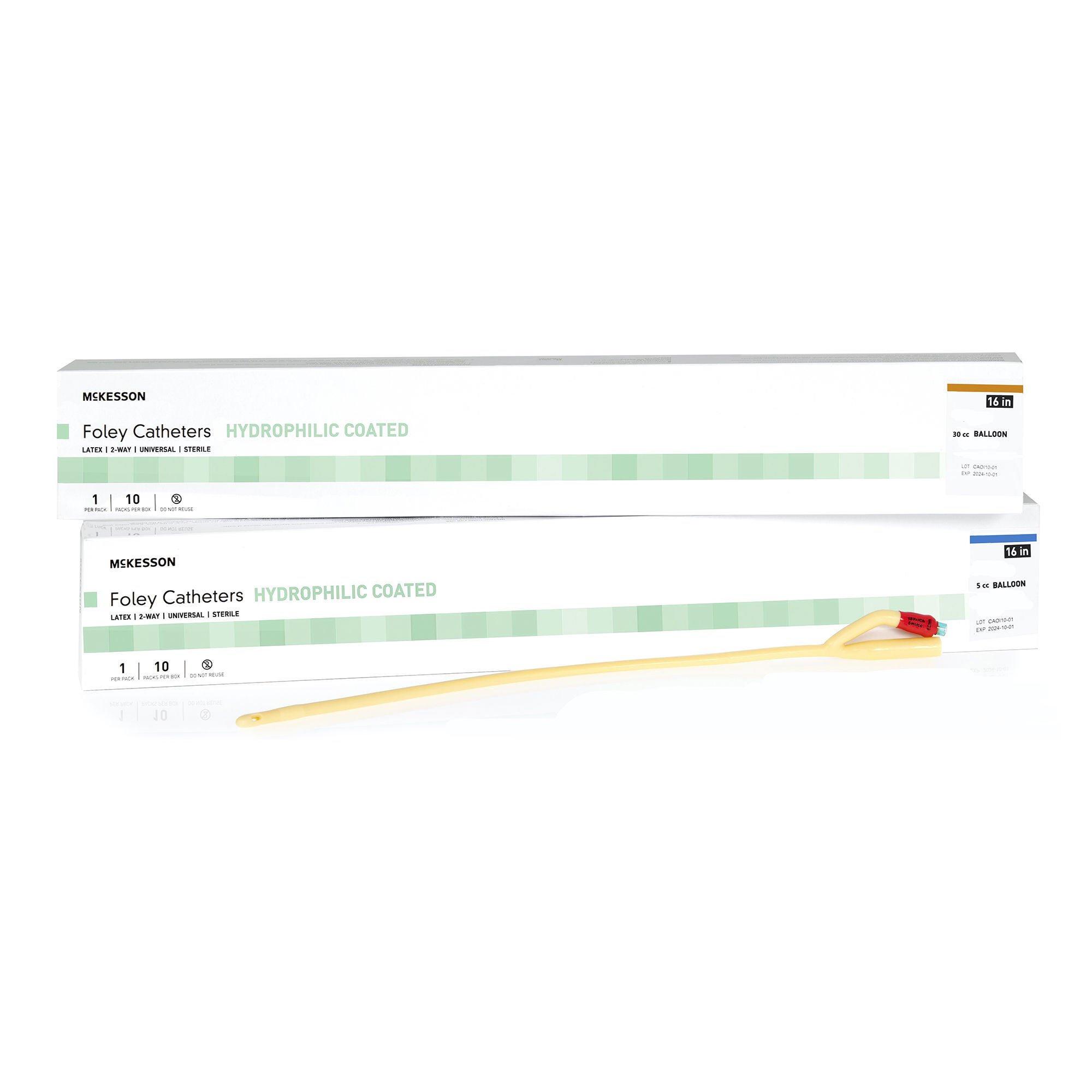 McKesson Hydrophilic-Coated Latex Foley Catheter, Standard Tip, 16 Fr.