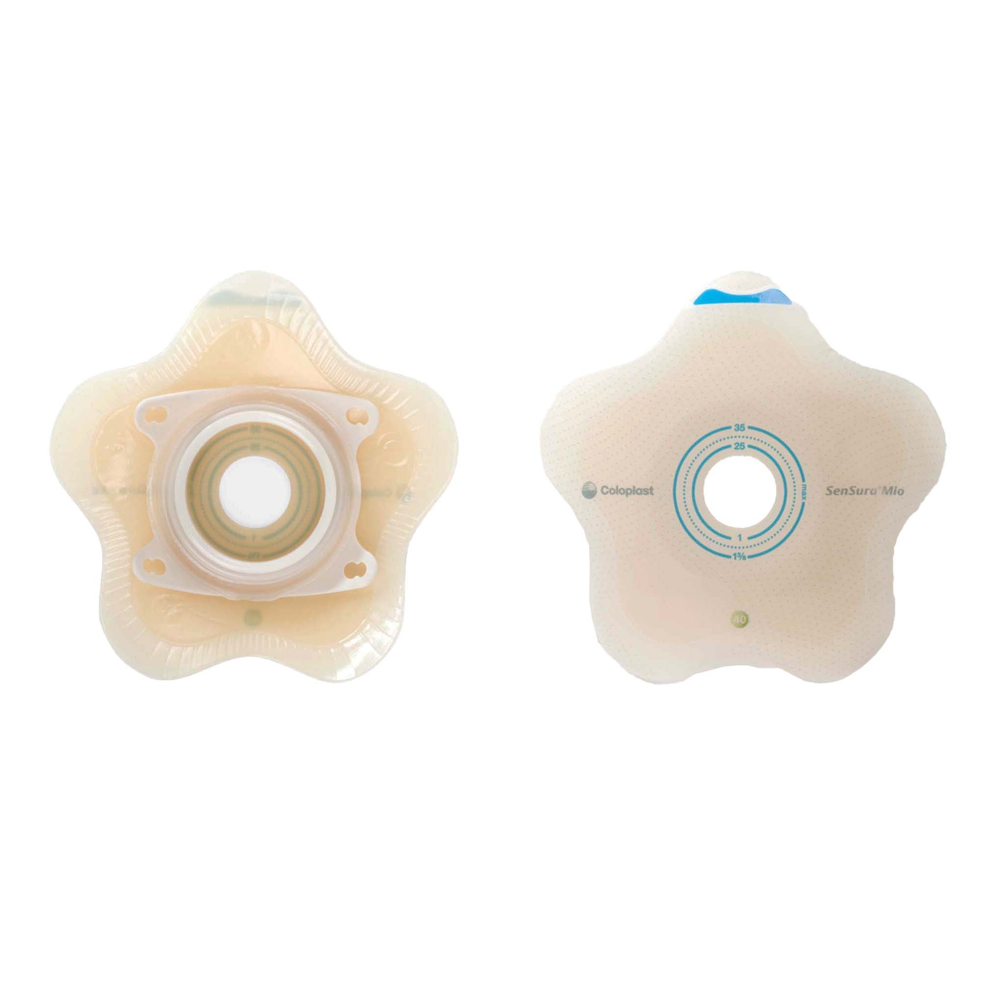 SenSura® Mio Click Convex Flip Ostomy Barrier, 25 mm Stoma Openings, Red Match