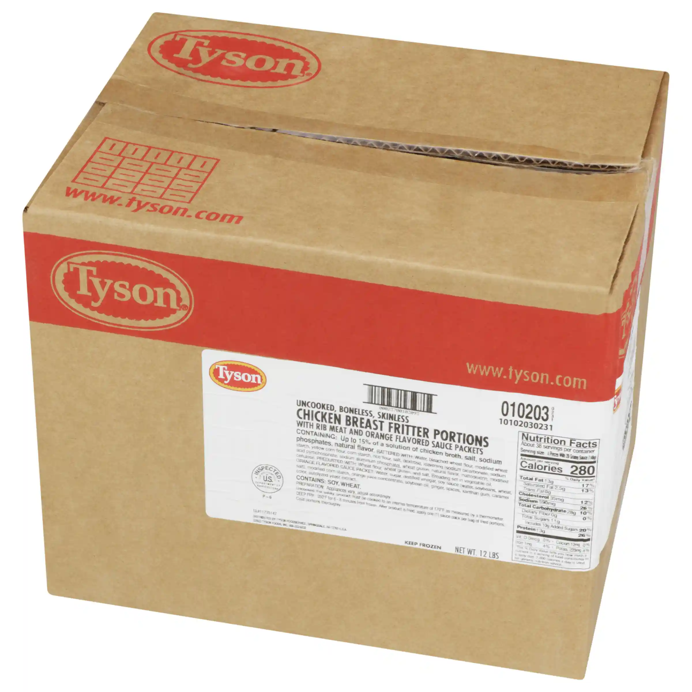 Tyson® Uncooked Chicken Breast Chunk Fritters With Orange Flavored Sauce Packets_image_5